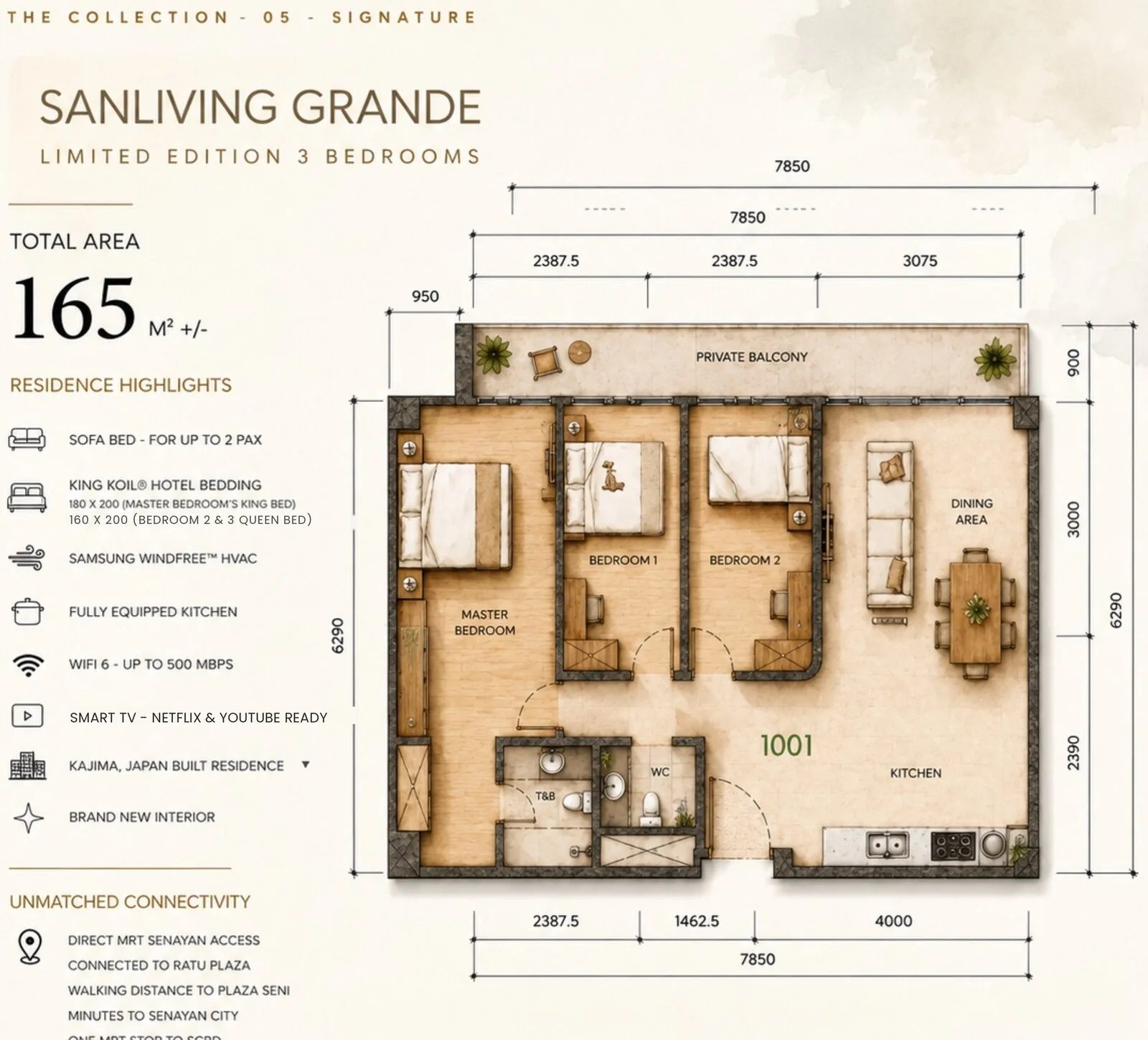 Three Bedroom floor plan