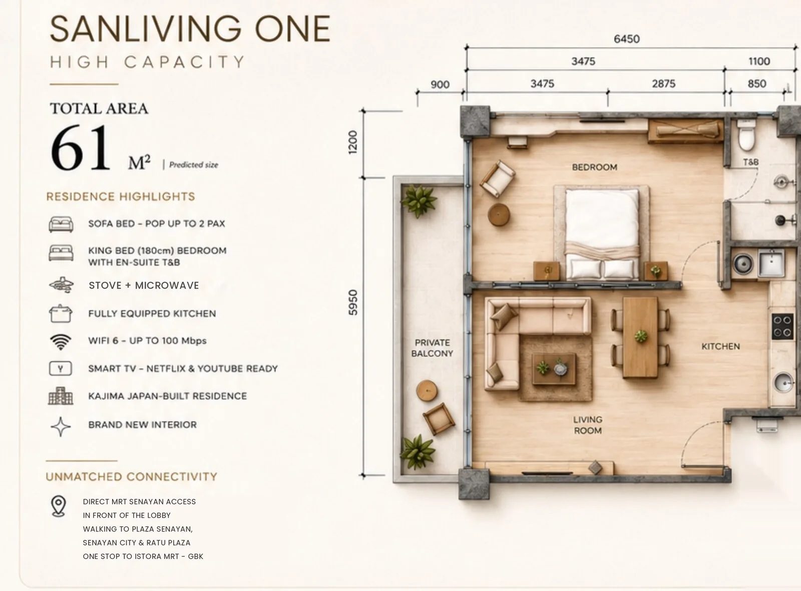 One Bedroom floor plan