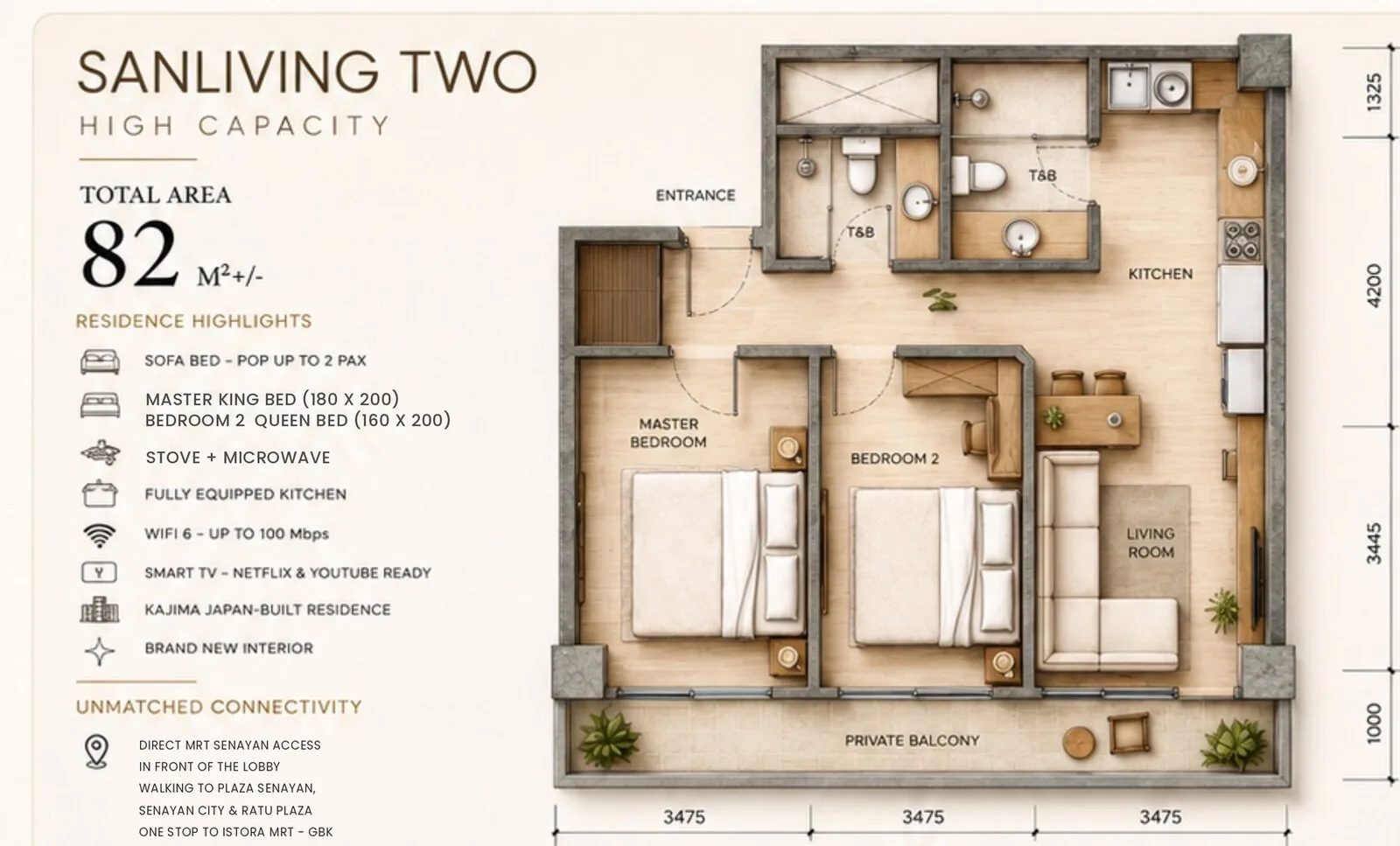 Two Bedroom floor plan